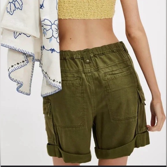 Free People Frankie Washed Shorts. NWT. Garden snake - Picture 7 of 9